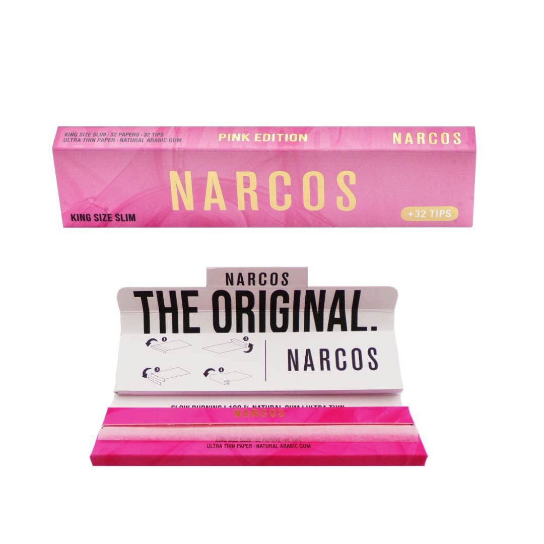NARCOS KINGSIZE SLIM PAPERS & TIPS PINK