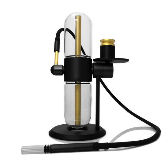 BLACK & GOLD "PLEASURE PILL" 40CM GRAVITY WATERPIPE