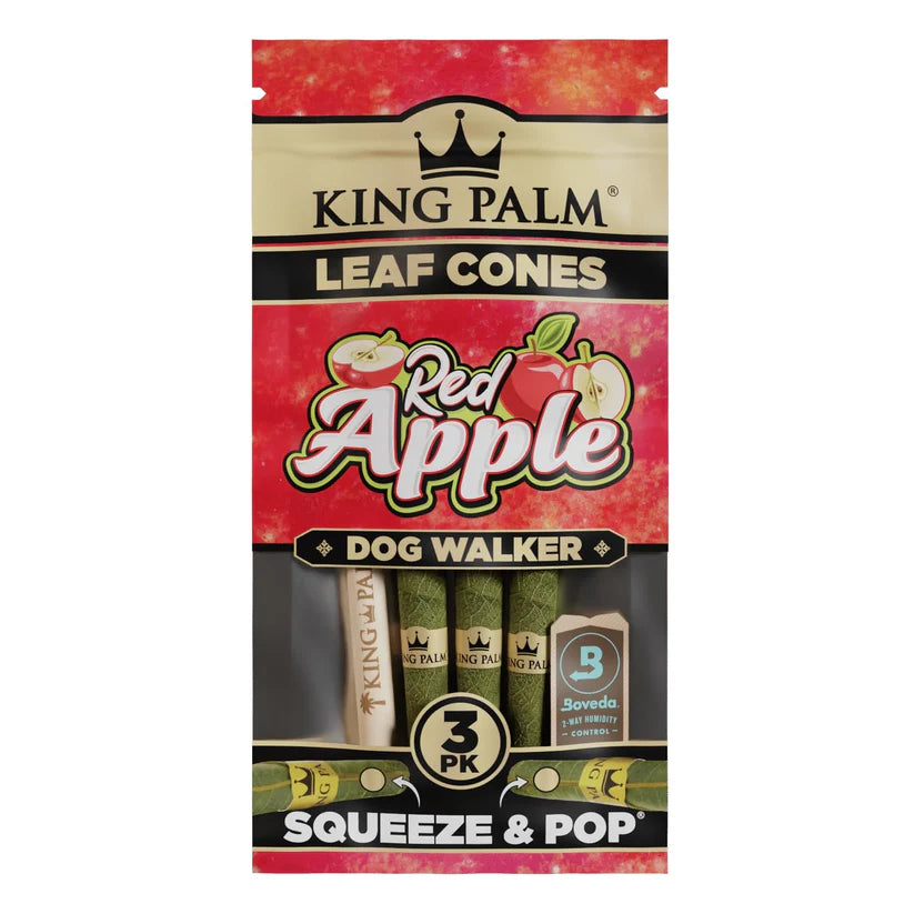 KING PALM 3PC CONES 70MM RED APPLE