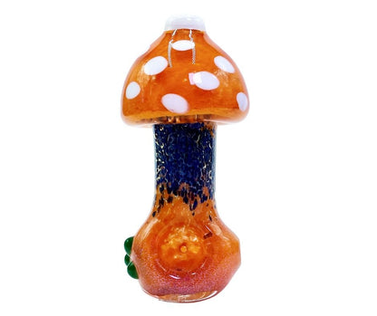COLOURED GLASS PIPE 3" MUSHROOM DESIGN - SeedySide