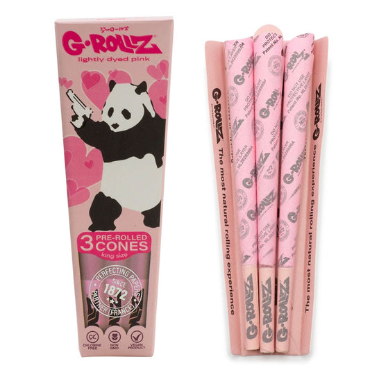 G - ROLLZ BANKSY GRAFFITI "PANDA GUNNIN" PINK 3 KS CONES - SeedySide