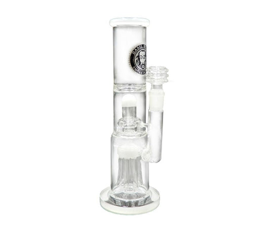 HEAVY DUTY GLASS DOUBLE PERC 2 CHAMBER BONG 30CM 18.8MM GRIND - SeedySide