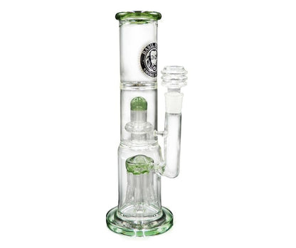 HEAVY DUTY GLASS DOUBLE PERC 2 CHAMBER BONG 30CM 18.8MM GRIND - SeedySide