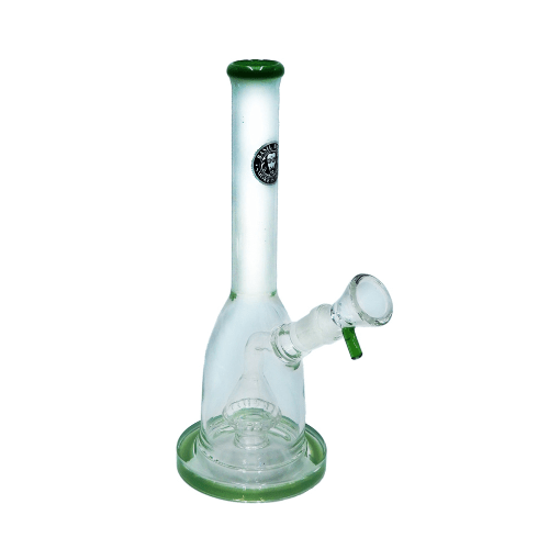 HEAVY DUTY GLASS SINGLE PERCOLATOR BONG 26.5CM 18.8MM GRIND - SeedySide