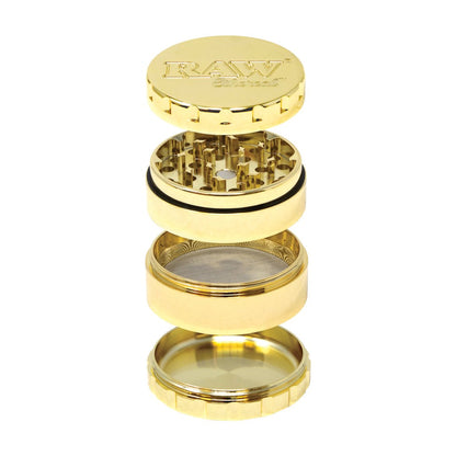 RAW ETHEREAL GRINDER STAINLESS STEEL - GOLD PLATED - SeedySide