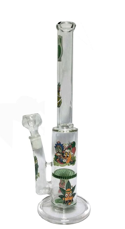 R&M SINGLE HONEYCOMB DISC GLASS WATERPIPE 35.5CM & 525G - SeedySide